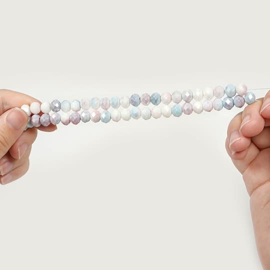 Jesse James Beads 8mm Mauve Pink & Gray Blue Rondelle Glass Beads